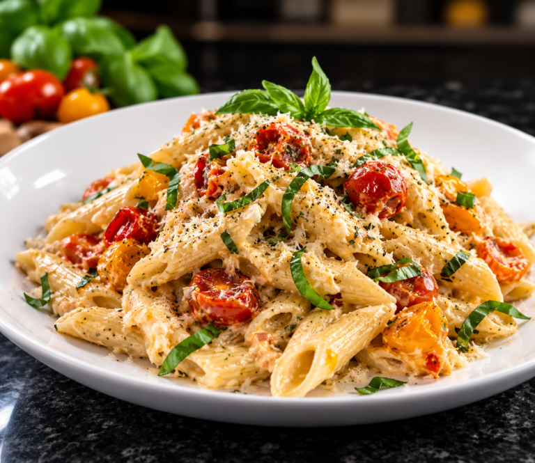 Easy Feta and Tomato Pasta Bake