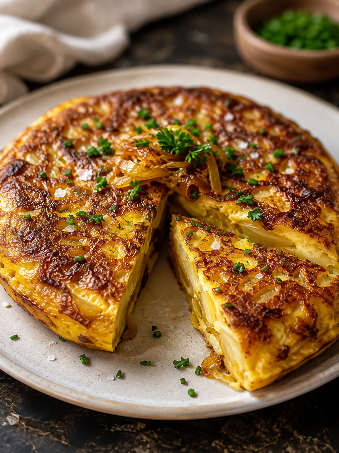 Caramelized Onion, Leek & Potato Spanish Tortilla | Omelette