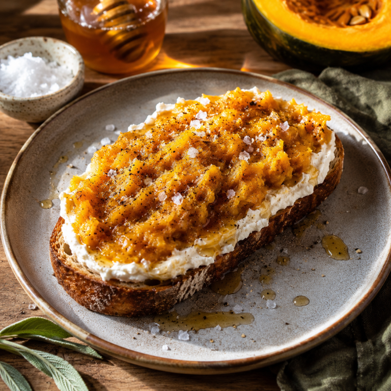Kabocha Squash & Cottage Cheese Sourdough Toast
